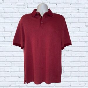 Nat Nast Luxury Originals Men’s Polo Shirt Size M Red Textured Knit Rayon Blend